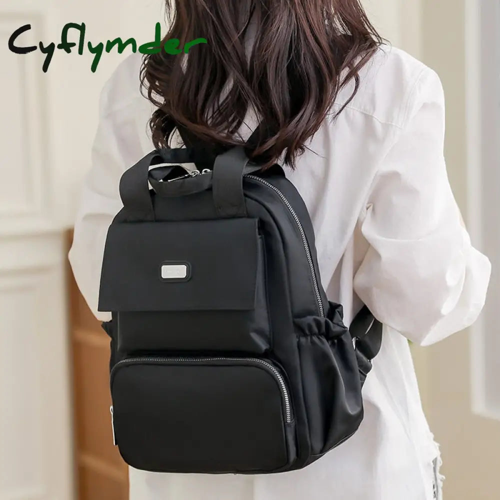 Cyflymder Solid Color Waterproof Nylon Women’s Backpack High Quality Multifunctional Ladies Handy