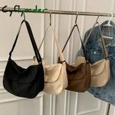 Cyflymder Solid Color Women Crossbody Bag Simple Ladies Shoulder Waterproof Nylon Women’s
