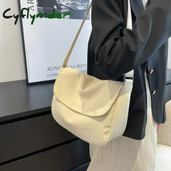 Cyflymder Solid Color Women Crossbody Bag Simple Ladies Shoulder Waterproof Nylon Women’s