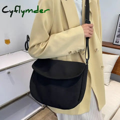 Cyflymder Solid Color Women Crossbody Bag Simple Ladies Shoulder Waterproof Nylon Women’s