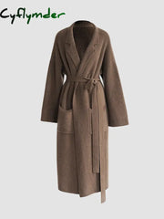 Cyflymder - Solid Knit Trench Coat Camel / Xs Cardigans