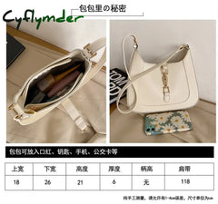 Cyflymder Solid Leather Hobos For Women Fahsion Shoulder Bag Girl Summer Button Hobo Sling Handbag