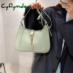 Cyflymder Solid Leather Hobos For Women Fahsion Shoulder Bag Girl Summer Button Hobo Sling Handbag