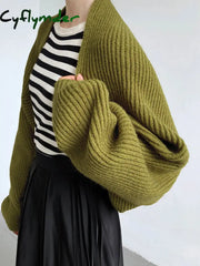 Cyflymder - Solid Open-Front Shrug Sweater Cardigans
