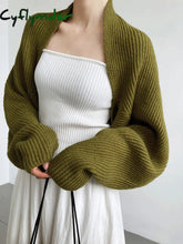 Cyflymder - Solid Open-Front Shrug Sweater Olive / Xs Cardigans