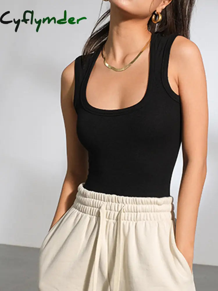 Cyflymder - Solid Square Neck Bodysuits Black / Xs