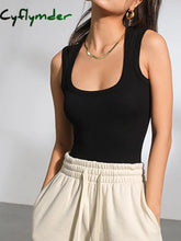 Cyflymder - Solid Square Neck Bodysuits Black / Xs