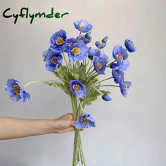 Cyflymder spring decor Artificial Flowers Fake Poppy Silk Flowers Long Stem Housewarming Garden Table Wedding DIY Party