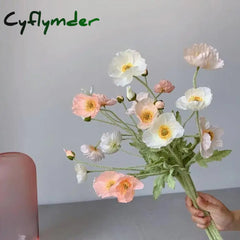 Cyflymder spring decor Artificial Flowers Fake Poppy Silk Flowers Long Stem Housewarming Garden Table Wedding DIY Party