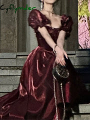 Cyflymder Spring Summer Women Elegant Casual Wedding Dress Vintage Red White A-Line Party Prom Dresses Female Birthday