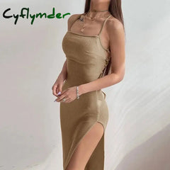 Cyflymder - Strap Bodycon Long Dress Dresses