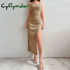 Cyflymder - Strap Bodycon Long Dress Dresses