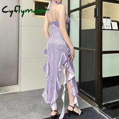 Cyflymder Strapless Tube Sexy Dress Midi Flora Summer Off Shoulder Split Club Women Dress Party White Black Outfits Y2k