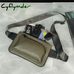 Cyflymder Street Fashion Chest Bag Men Waist Crossbody Shoulder Bags Mobile Phone Pu Leather Men’s