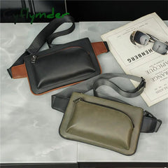 Cyflymder Street Fashion Chest Bag Men Waist Crossbody Shoulder Bags Mobile Phone Pu Leather Men’s