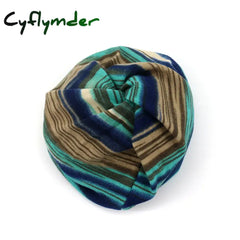 Cyflymder Stripe Print Beanie Spring Autumn Men Women Thin Knitted Hat Outdoor Travel Casual Bonnet Rainbow Scarf