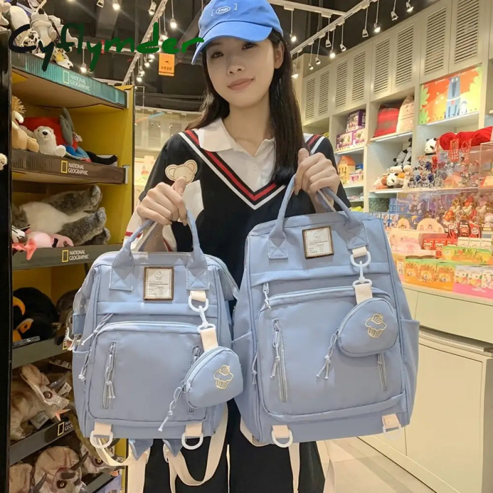 Cyflymder Student Schoolbag Japan Korea Style Backpack Junior High School Large Capacity Women