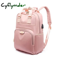 Cyflymder Stylish Waterproof Laptop Backpack 15.6 Women Fashion For Girls Black Female Large Bag 13