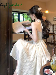 Cyflymder Summer 2024 Fashion Retro Evening Party Midi Dress Women Elegant Princess Embroider