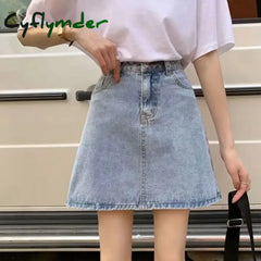 Cyflymder Summer Denim Short Skirt for Women High Wiast Sexy Tight Bag Hip Skirts Lady Slim Fit Y2K Female Short Jeans