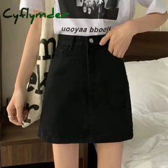 Cyflymder Summer Denim Short Skirt for Women High Wiast Sexy Tight Bag Hip Skirts Lady Slim Fit Y2K Female Short Jeans