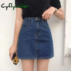 Cyflymder Summer Denim Short Skirt for Women High Wiast Sexy Tight Bag Hip Skirts Lady Slim Fit Y2K Female Short Jeans