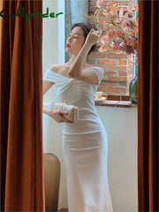 Cyflymder Summer Fashion Elegant Backless Print Slip Dress Female Long Sexy Evening Party Vacation