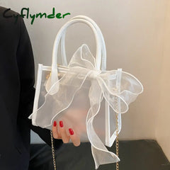 Cyflymder Summer Fashion Women Chain Messenger Bag Transparent Ladies Clutch Purse Small Tote