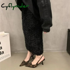 Cyflymder Summer High-heeled Women’s Shoes Fashionable Pointed Toe Sexy Stiletto Heels Leopard Print Women’s Shoes