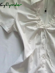 Cyflymder summer inspo 90s Vintage Clothes Women Summer Y2k Top T shirt Bow Crop Sexy Lace Casual Korea Short sleeve