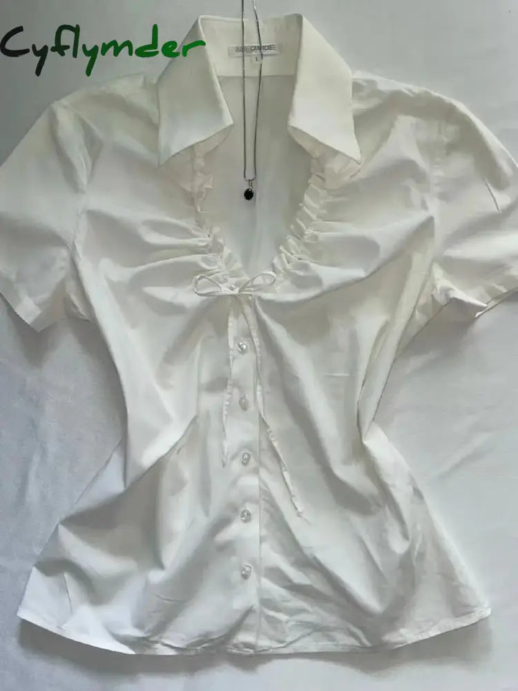 Cyflymder summer inspo 90s Vintage Clothes Women Summer Y2k Top T shirt Bow Crop Sexy Lace Casual Korea Short sleeve