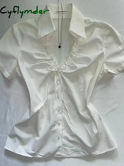 Cyflymder summer inspo 90s Vintage Clothes Women Summer Y2k Top T shirt Bow Crop Sexy Lace Casual Korea Short sleeve