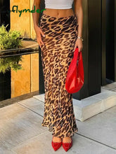Cyflymder summer inspo Sexy Elegant Skirt Leopard Printed Maxi Women Skirts Lady Y2K Clothes Office Club Party Casual