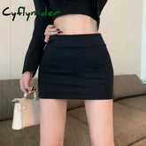 Cyflymder summer inspo Versatile Short Korean Skirt Y2K Solid Color Thin High Waist vintage Sexy Slim All-match Short
