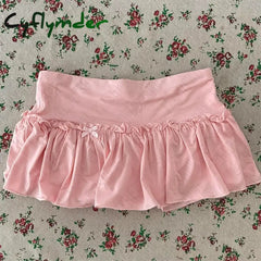 Cyflymder summer inspo Y2K Cute Women Skirt Retro Hip-hop Sweet Bow Fashion Streetwear Summer Sweetheart Campus
