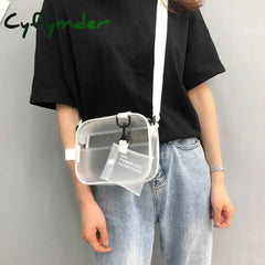 Cyflymder Summer Mini Crossbody Bags Transparent Bag Pvc Jelly Bag Korean Fashion Shoulder Female