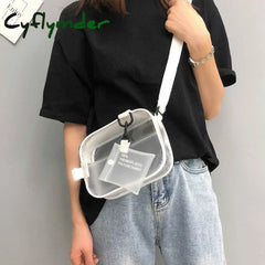 Cyflymder Summer Mini Crossbody Bags Transparent Bag Pvc Jelly Bag Korean Fashion Shoulder Female