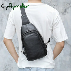 Cyflymder Summer New Arrivals Men Chest Bag Genuine Leather Soft Cowhide Pack Crossbody Male Bags