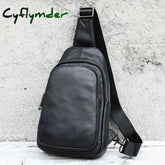 Men Chest Bag Genuine Leather Soft Cowhide Leather Chest Pack Crossbody Male Bags Black Coffee Sling Bag