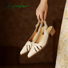 Cyflymder Summer Sandals Genuine Leather Sandals Casual French Retro Pointed Toe Hollow Out GLADIATOR Sheepskin Sandals