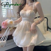 Cyflymder Summer Sexy Mini Sweet Dress Women Korean High Waist Strapless Elegant Dress Japanese Backlesss High Wasit