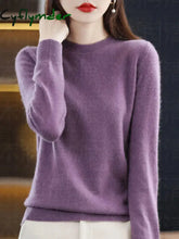 Cyflymder Sweaters Round Neck Pullover Women Keep Warm Long Sleeves Solid Color Bottoming Shirt
