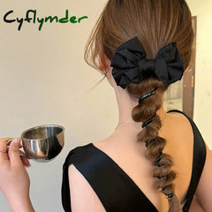 Cyflymder Sweet Bow knot Telephone Line Hair Loop Spiral Coil High Elastic Bubble Braid Headband Elastic Bands Hair