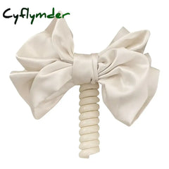 Cyflymder Sweet Bow knot Telephone Line Hair Loop Spiral Coil High Elastic Bubble Braid Headband Elastic Bands Hair