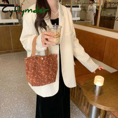 Cyflymder Sweet Embroidered Women’s Bag New Daisy Flower Canvas Handbag Snack Storage Bento Hand