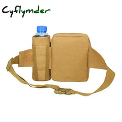 Cyflymder Tactical Men Waist Pack Nylon Hiking Water Bottle Phone Pouch Outdoor Sports Army