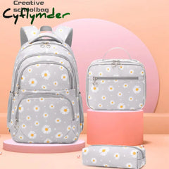 Cyflymder Teen Girls School Backpack Kids Bookbag Set With Lunch Box Pencil Case Travel Laptop