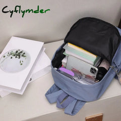 Cyflymder Teen School Bag For Girls Backpack Solid Color Women Bookbags Middle Student Schoolbag