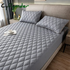 Cyflymder Thick Mattress Cover or Pillowcase Waterproof Pad Protector Monochromatic Soft Durable Fitted Sheet Bed Latex