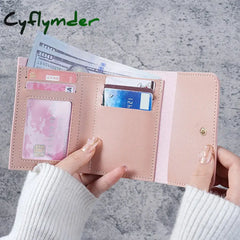 Cyflymder Three Fold Short Clip Wallet Women Short Wallet Multi-card Bag Mini Pouch Fashion Female Wallet Credit Card